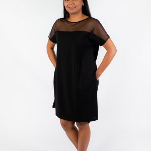 EMMA - shift dress with mesh top section