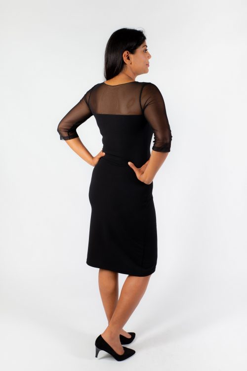 SOFIA - bodycon dress with mesh top section