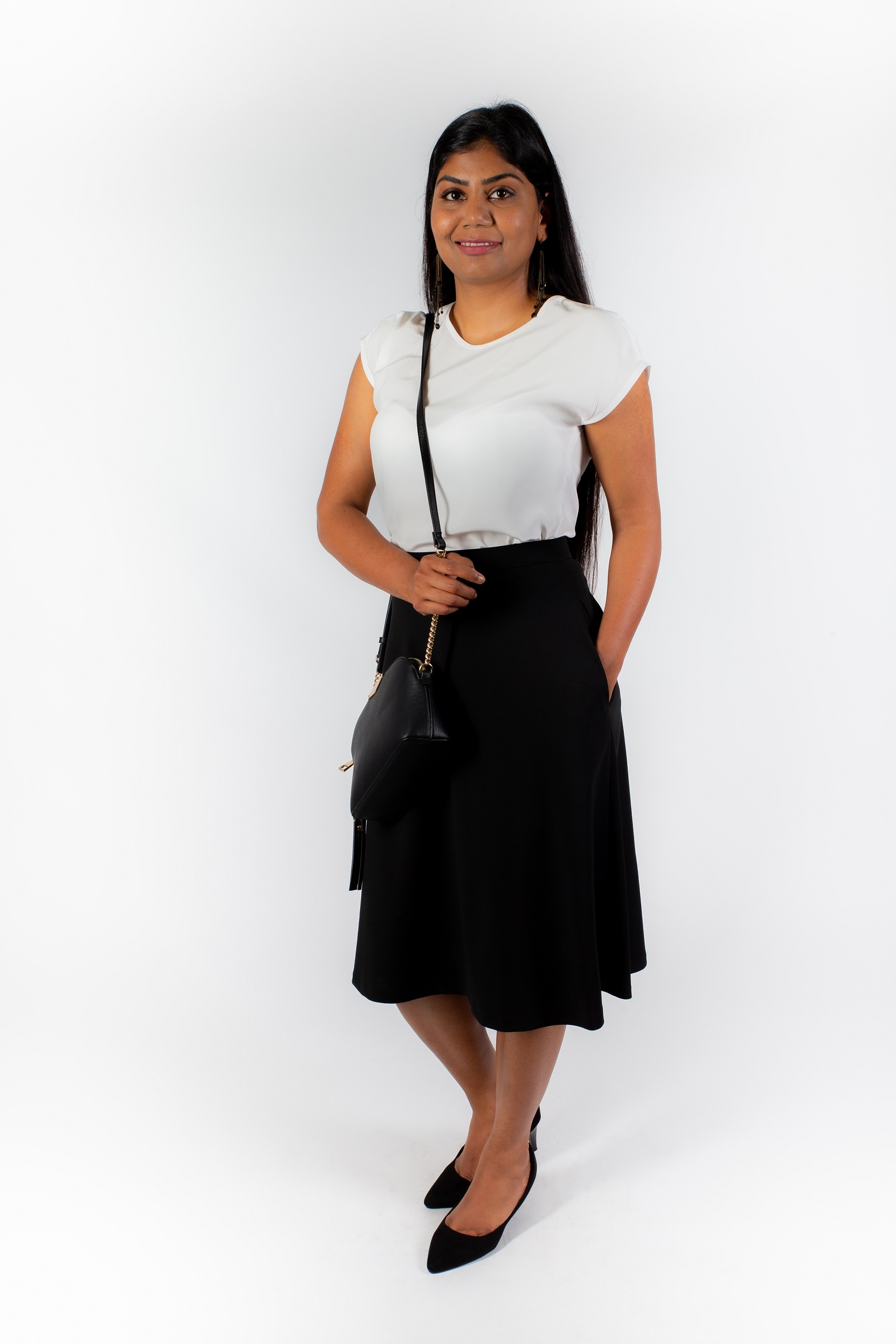 EVELINA - A-line midi skirt with pockets - Office Style