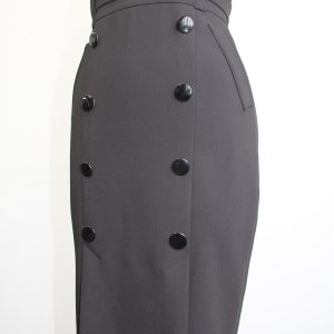 MADLEN - high waist midi pencil skirt with double front row buttoned front